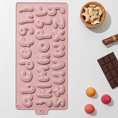 Форма для льда и шоколада Доляна «Алфавит английский», 33,5×16,3 см, 26 ячеек (h=4 см), цвет МИКС
