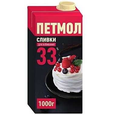 Сливки Петмол 33% 1л
