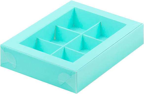 Коробка для конфет с пластиковой крышкой 155*115*30 мм (6) (тиффани)