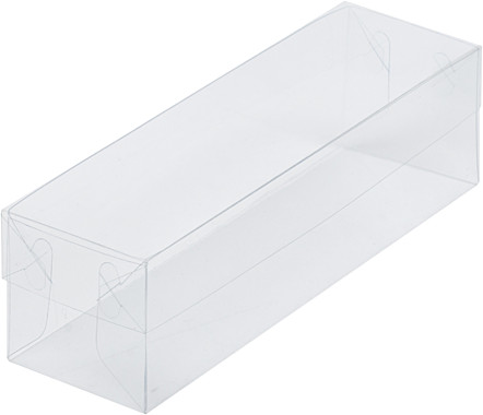 Коробка для макарон с пластиковой крышкой 190*55*55 мм (прозрачная)