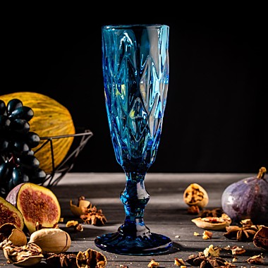 Бокал для шампанского (1 шт)  Magistro «Круиз», 160 мл, цвет синий
