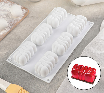 Форма для муссовых десертов и выпечки Доляна «Любовь», 29,5×17 см, цвет белый