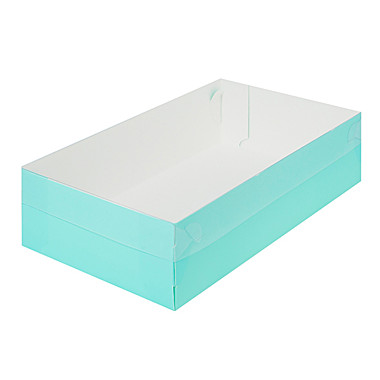 Коробка для зефира, тортов и пирожных с пласт. крышкой 250*150*70 мм (тиффани)